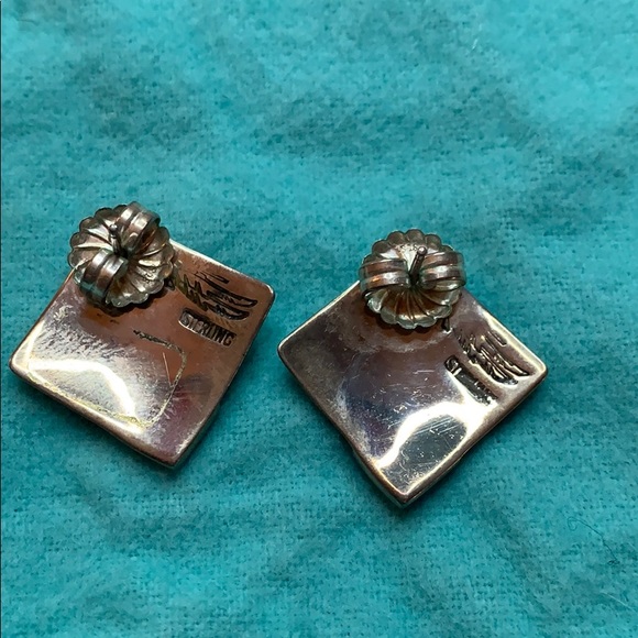 Ray Tracey Earrings with inlay Native American - Picture 2 of 8